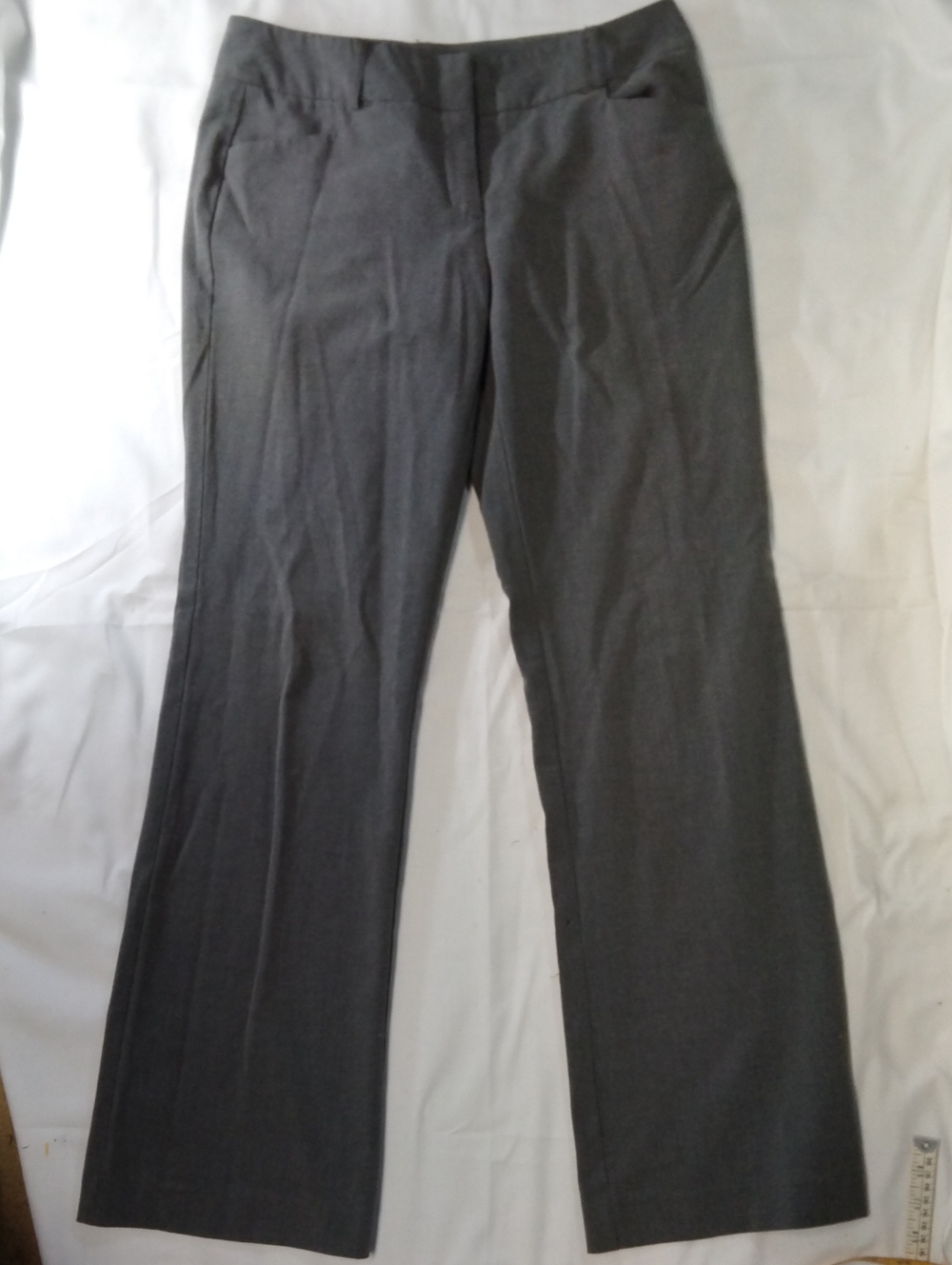 New York & Company Women's Dark Gray Straight-Leg Trousers 4